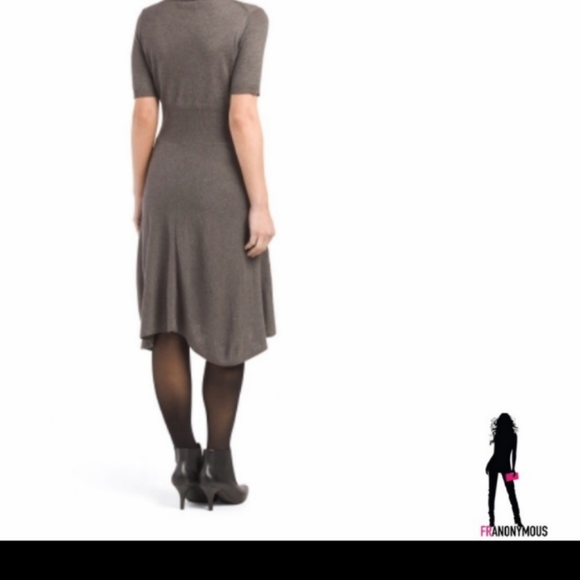 Taupe Turtleneck Sweater Dress - Picture 2 of 5